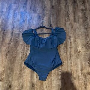 Women’s Blue Ruffled One Piece Swimsuit